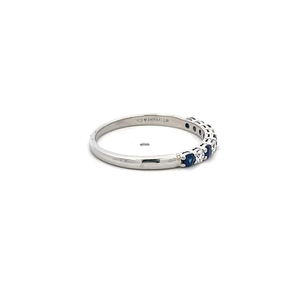 Tiffany & Co Platinum Half-Eternity Ring with Sapphire & Diamond (0.12ct FVS)