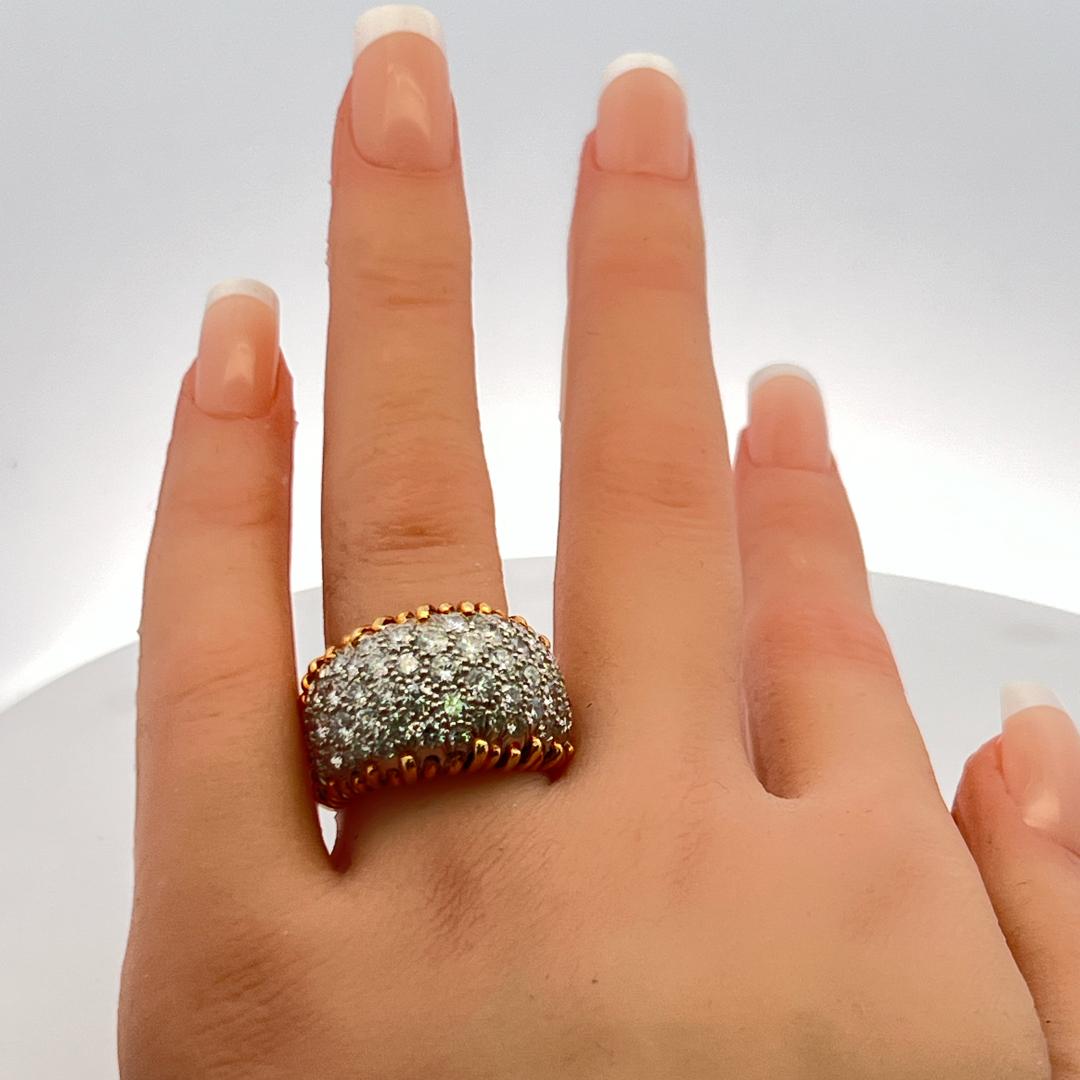 Tiffany & Co 5.00 Carat Round Brilliant Diamond 18K Two Tone Gold Cocktail Ring