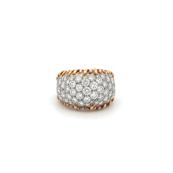 Tiffany & Co 5.00 Carat Round Brilliant Diamond 18K Two Tone Gold Cocktail Ring