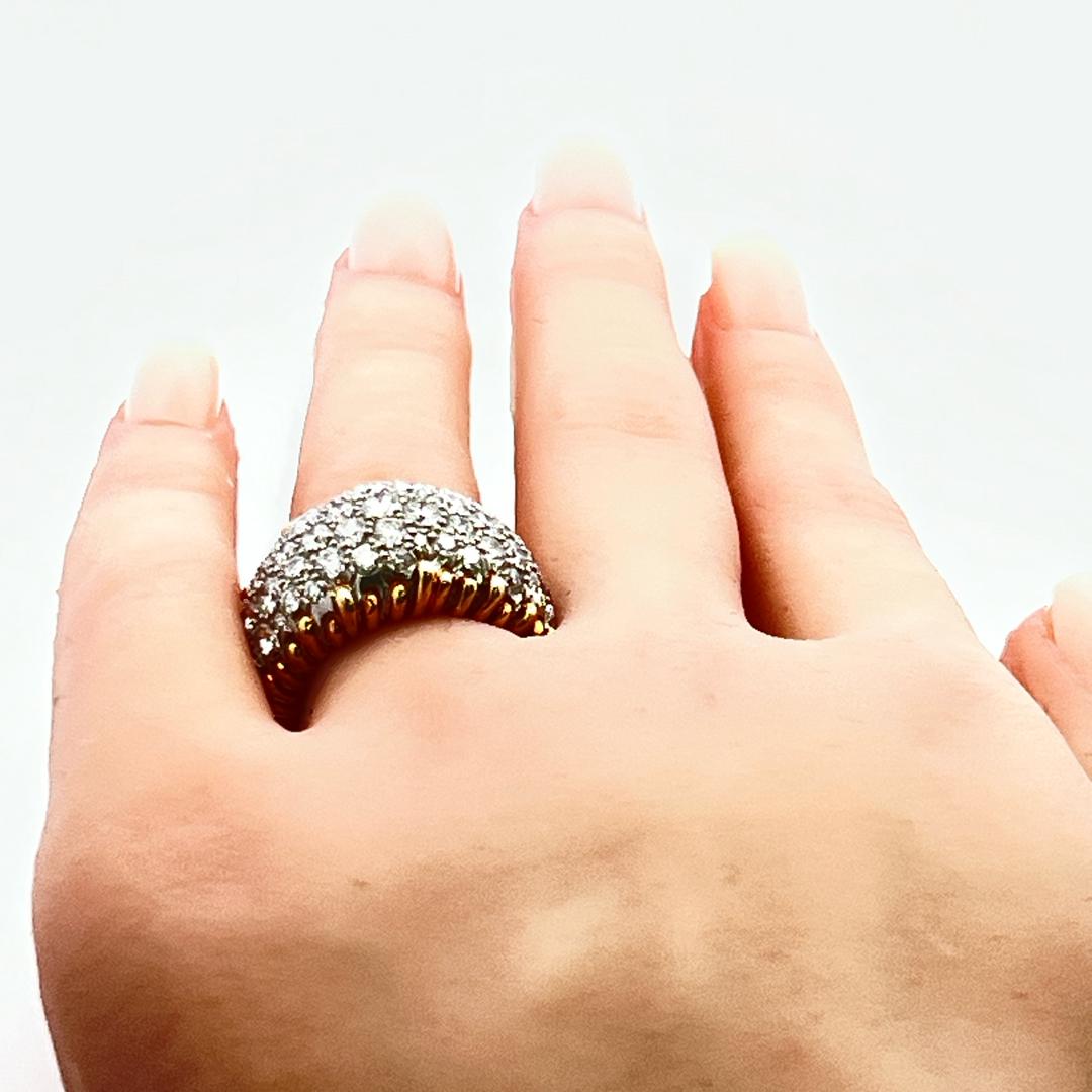 Tiffany & Co 5.00 Carat Round Brilliant Diamond 18K Two Tone Gold Cocktail Ring