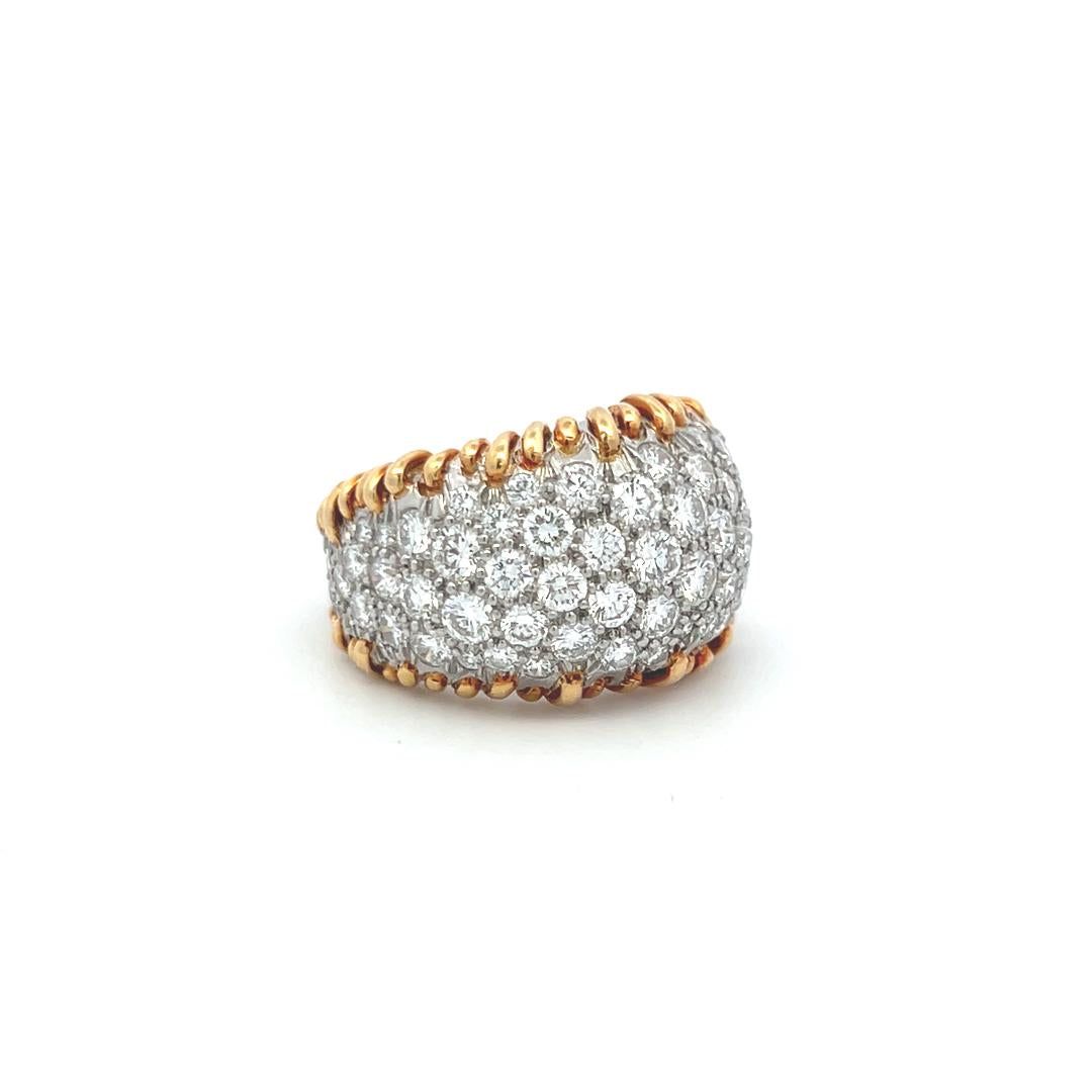 Tiffany & Co 5.00 Carat Round Brilliant Diamond 18K Two Tone Gold Cocktail Ring