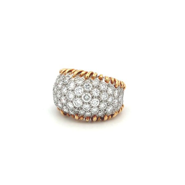 Tiffany & Co 5.00 Carat Round Brilliant Diamond 18K Two Tone Gold Cocktail Ring