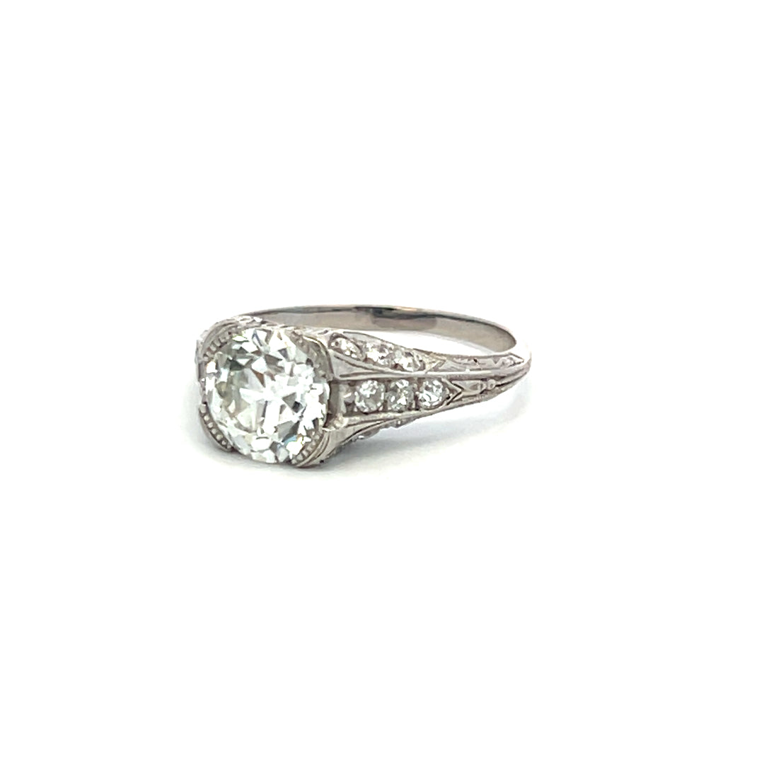 1.56 Carat Old European Cut Antique Natural Mined Diamond K Color SI1 Clarity With GIA Certificate