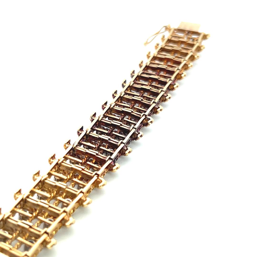 5.00 Carat Round Brilliant G VS Diamond 18 Karat Yellow Gold Link Bracelet