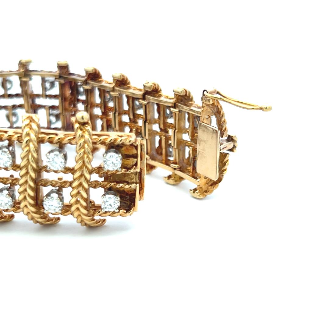 5.00 Carat Round Brilliant G VS Diamond 18 Karat Yellow Gold Link Bracelet