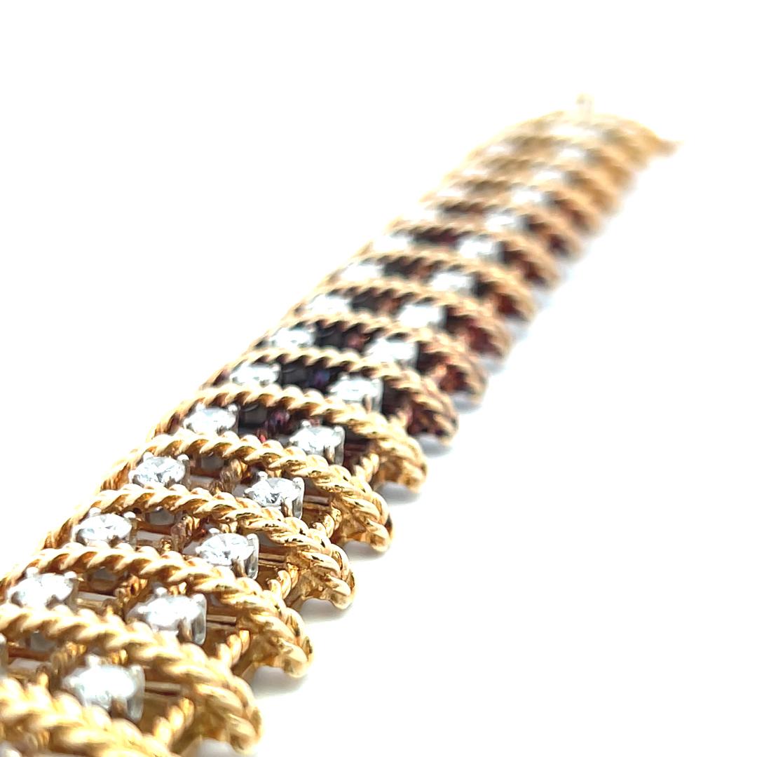 5.00 Carat Round Brilliant G VS Diamond 18 Karat Yellow Gold Link Bracelet