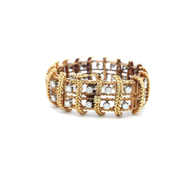 5.00 Carat Round Brilliant G VS Diamond 18 Karat Yellow Gold Link Bracelet