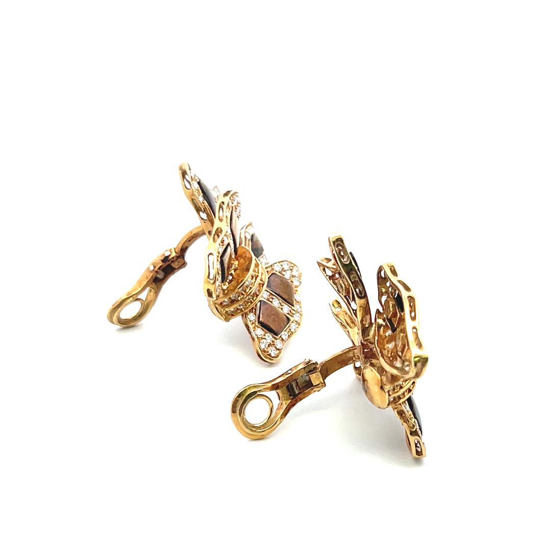 9.00 Carat Round Brilliant G VS Diamond 18K YG Clip On Earrings and Pin Brooch