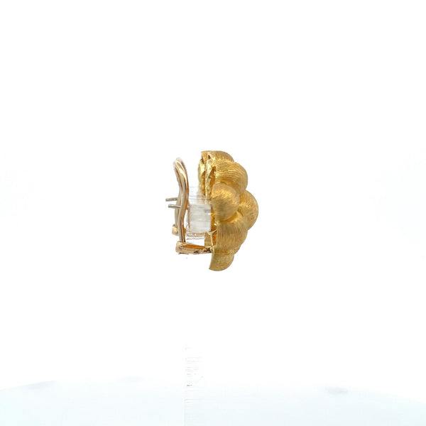 Henry Dunay 18 Karat Yellow Gold Textured Clip On Earrings