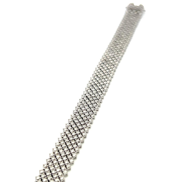11.50 Carat Round Brilliant G VS Diamond 14 Karat White Gold Tennis Bracelet