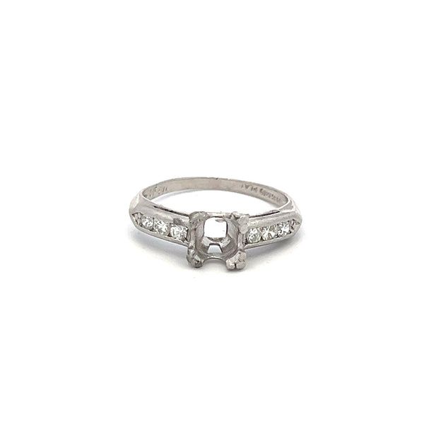 0.18 Carat Circular Brilliant Cut G SI Diamond Platinum Semi Mount Ring