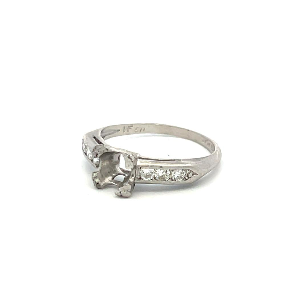 0.18 Carat Circular Brilliant Cut G SI Diamond Platinum Semi Mount Ring