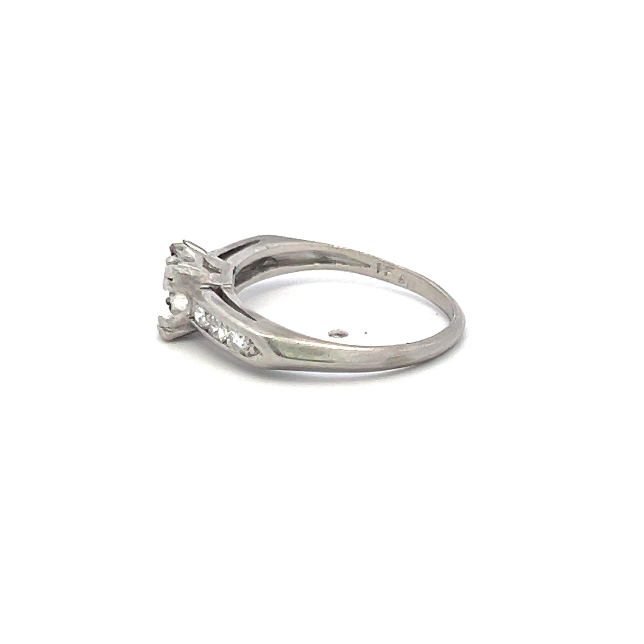 0.18 Carat Circular Brilliant Cut G SI Diamond Platinum Semi Mount Ring