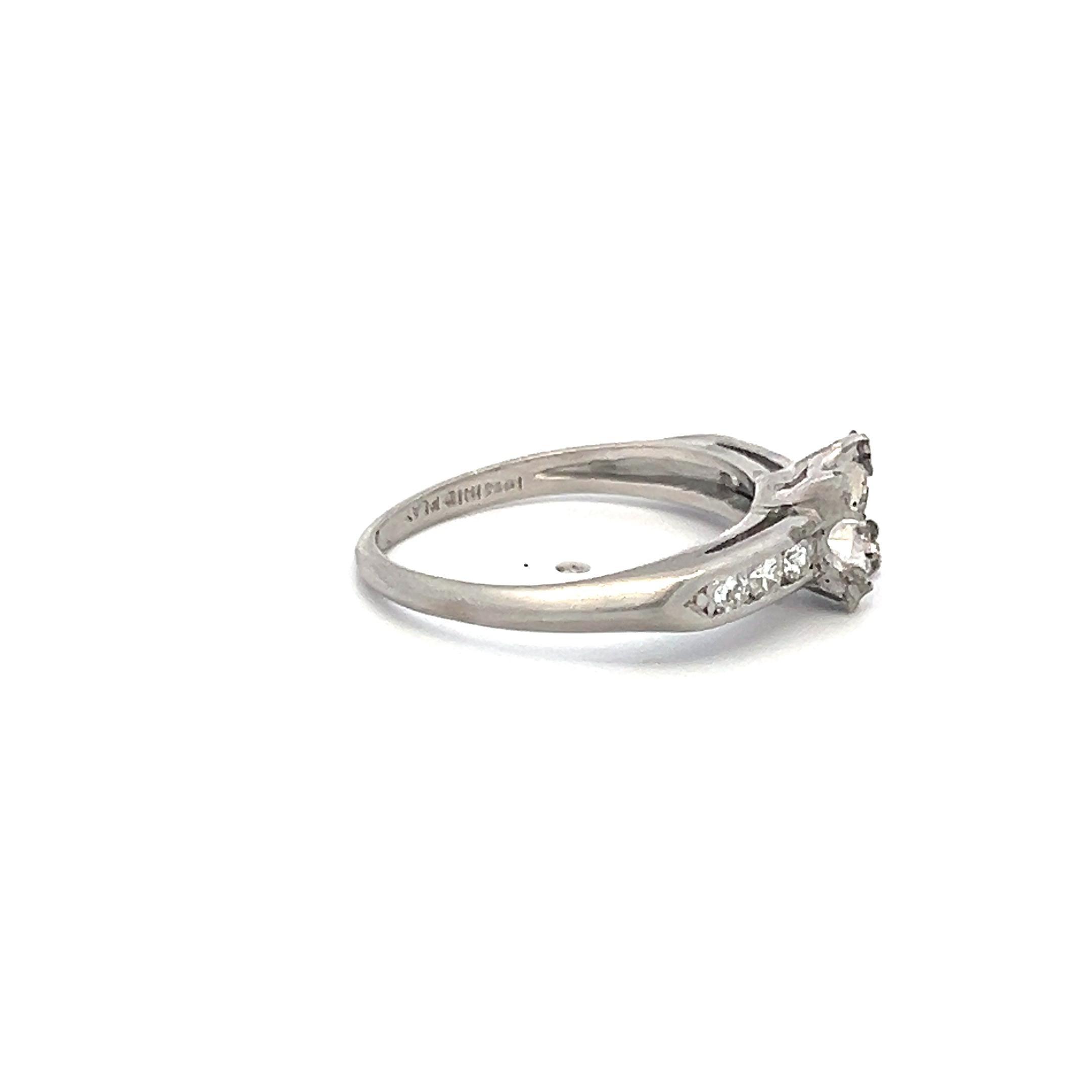0.18 Carat Circular Brilliant Cut G SI Diamond Platinum Semi Mount Ring