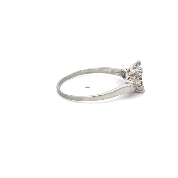 0.08 Carat Circular Brilliant Cut H SI Diamond Platinum Semi Mount Ring