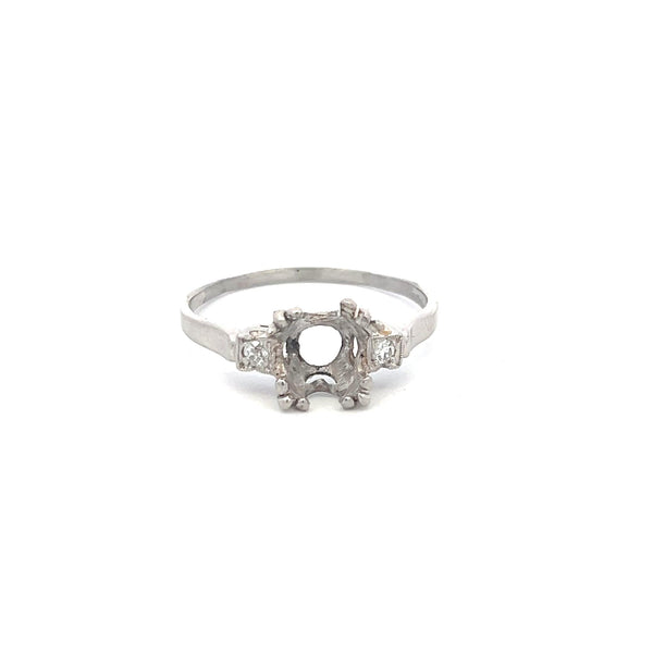 0.08 Carat Circular Brilliant Cut H SI Diamond Platinum Semi Mount Ring