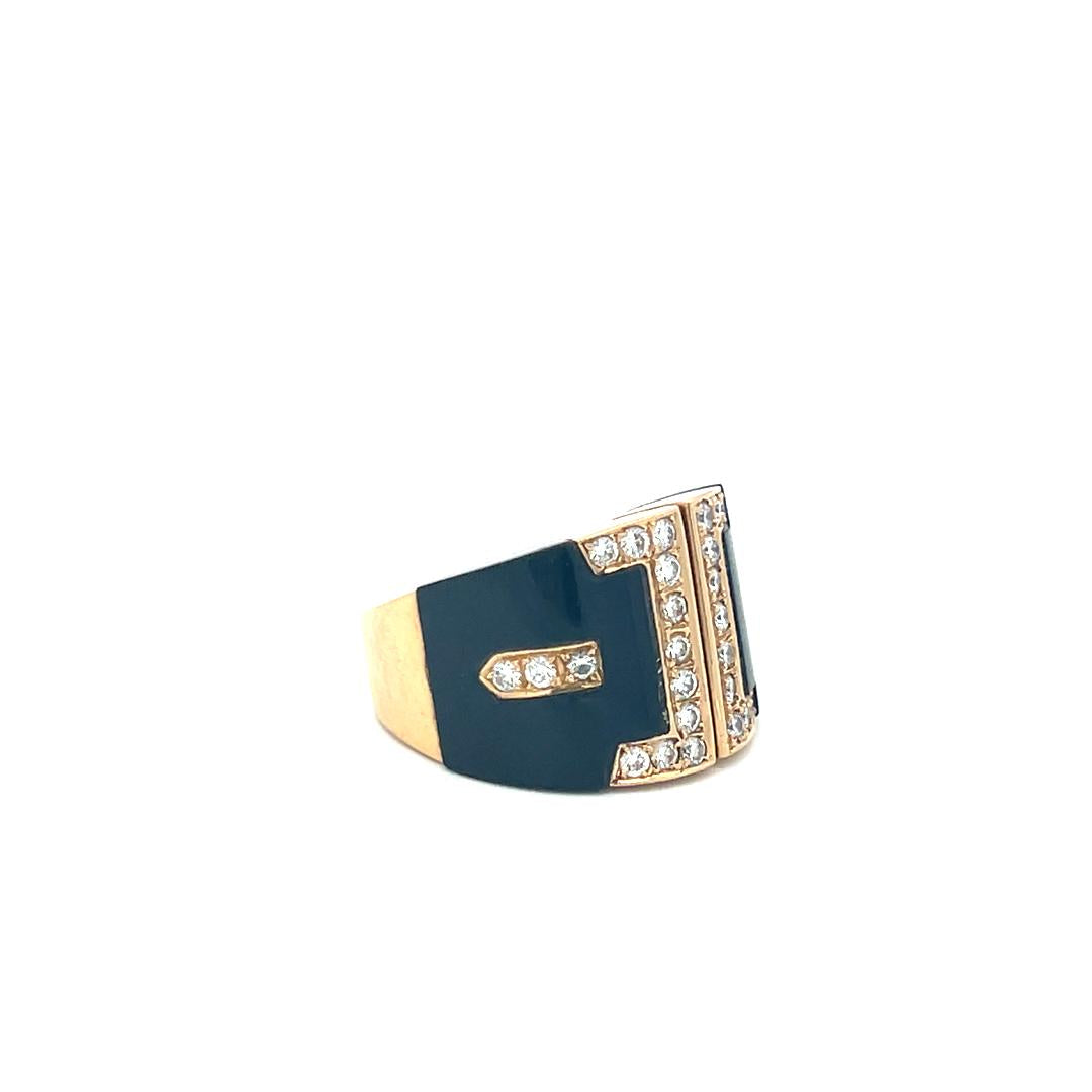 0.84 Carat Round Brilliant H SI Diamond 18 Karat Yellow Gold Cocktail Ring