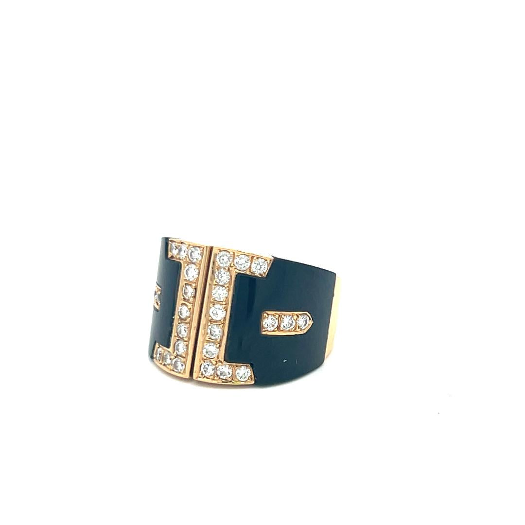 0.84 Carat Round Brilliant H SI Diamond 18 Karat Yellow Gold Cocktail Ring