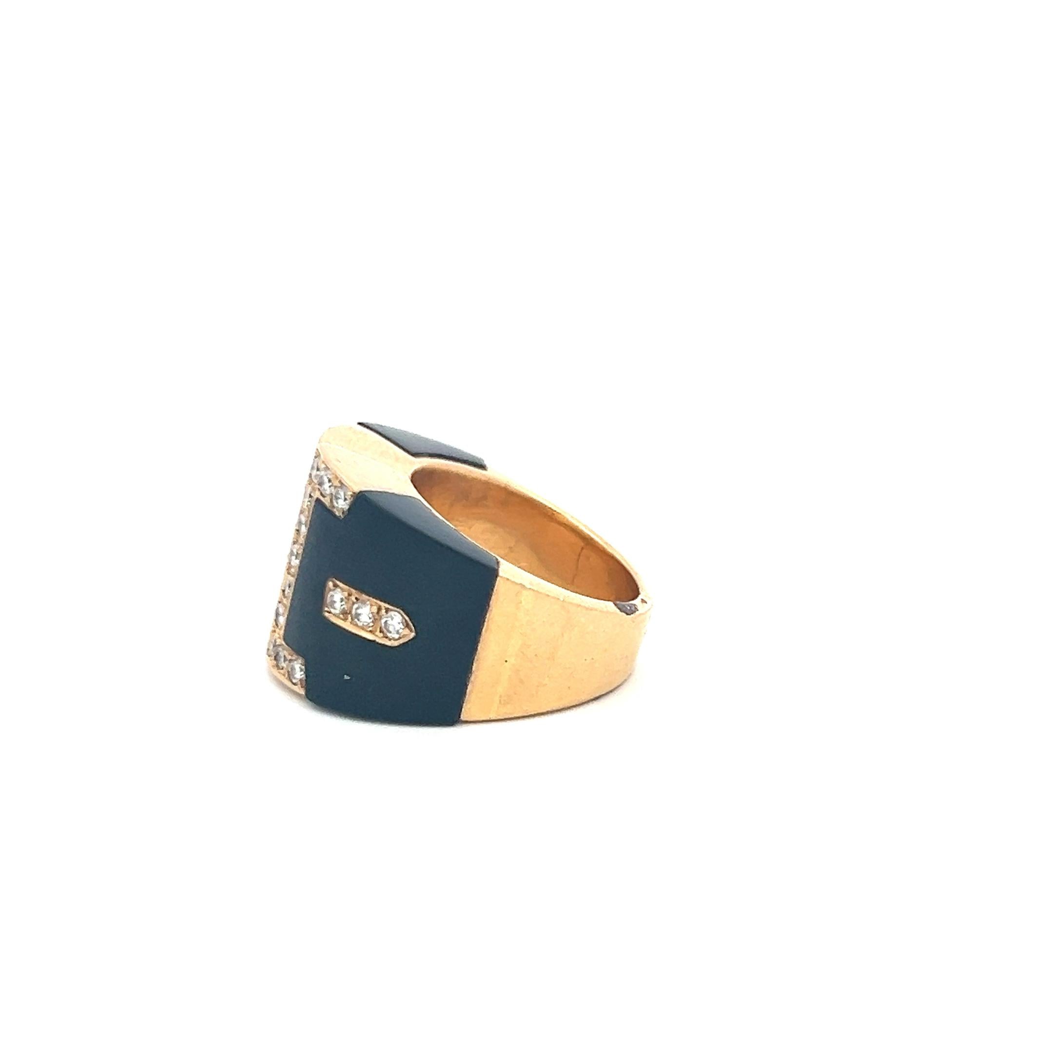 0.84 Carat Round Brilliant H SI Diamond 18 Karat Yellow Gold Cocktail Ring