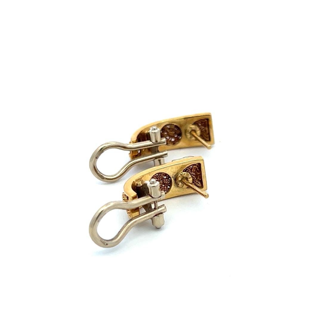 0.07 Carat Round Brilliant I SI Diamond 18 Karat Yellow Gold Clip On Earrings