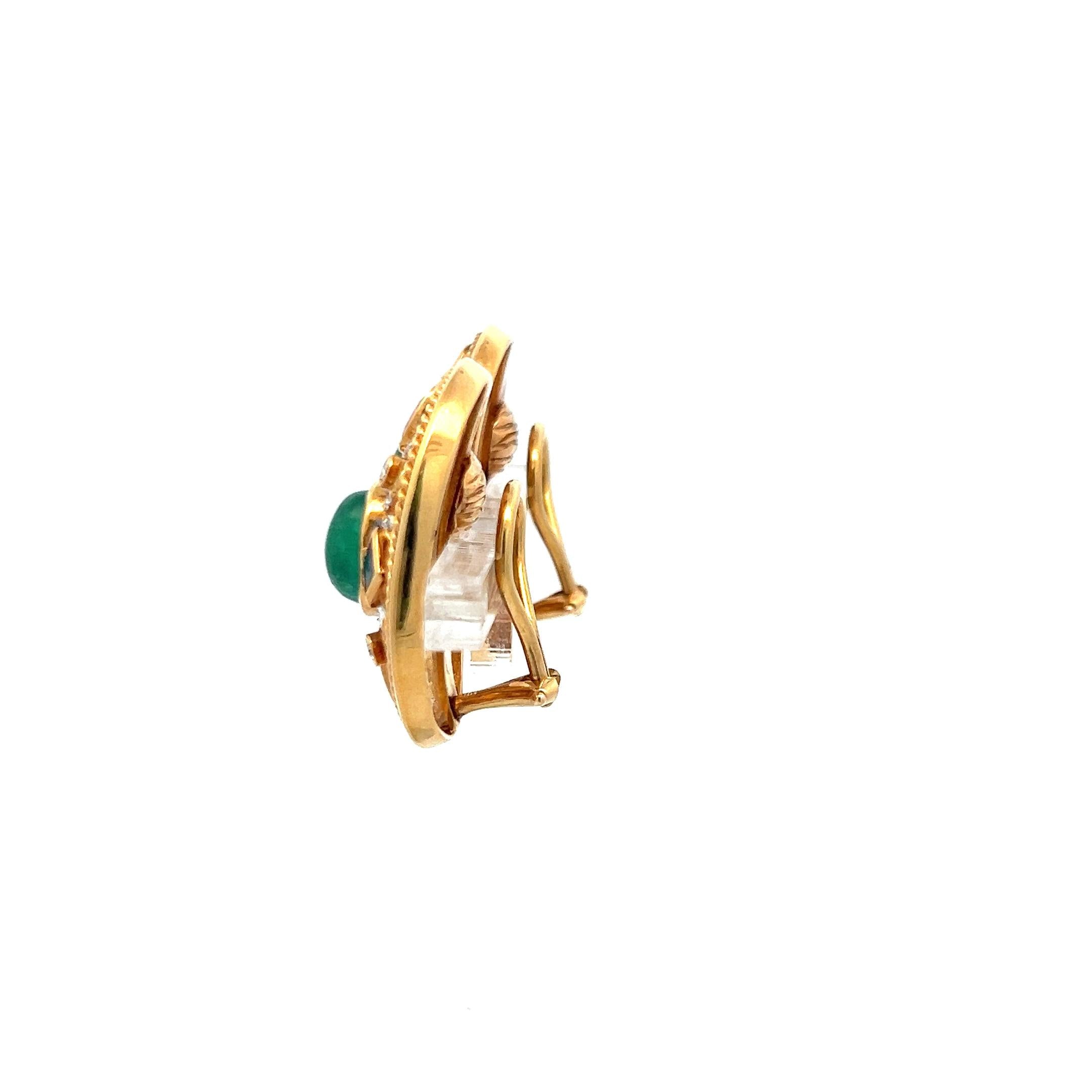 4.00 Carat Emerald 2.00 Carat Ruby Sapphire 0.30 Carat Diamond 18K YG Earrings