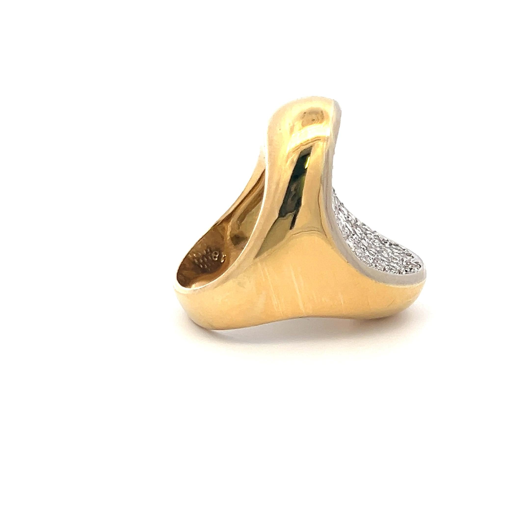 3.00 Carat Round Brilliant I SI Diamond 18 Karat Yellow Gold Cocktail Ring