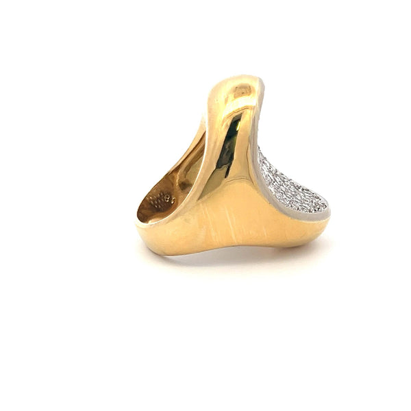 3.00 Carat Round Brilliant I SI Diamond 18 Karat Yellow Gold Cocktail Ring