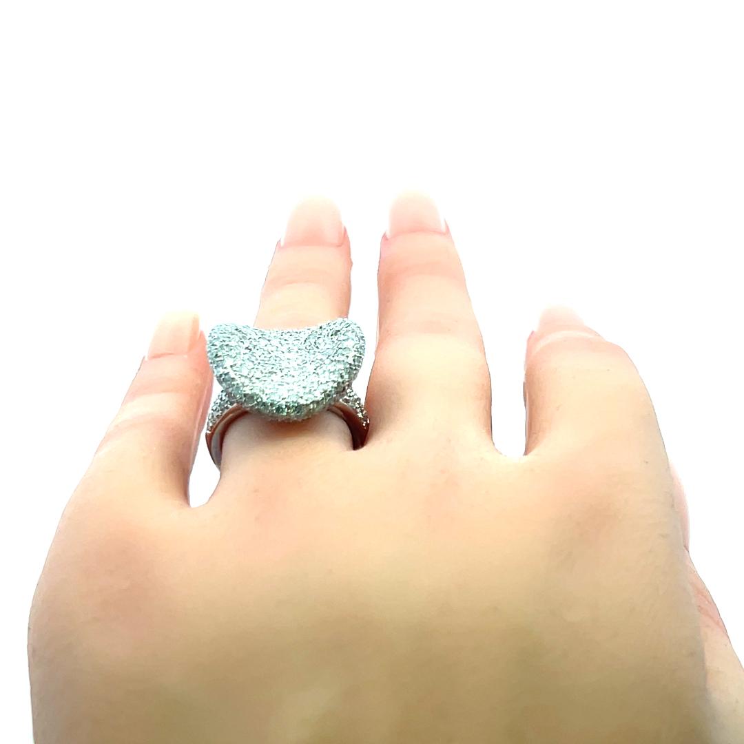 4.00 Carat Round Brilliant I VS Diamond 18 Karat White Gold Cocktail Ring