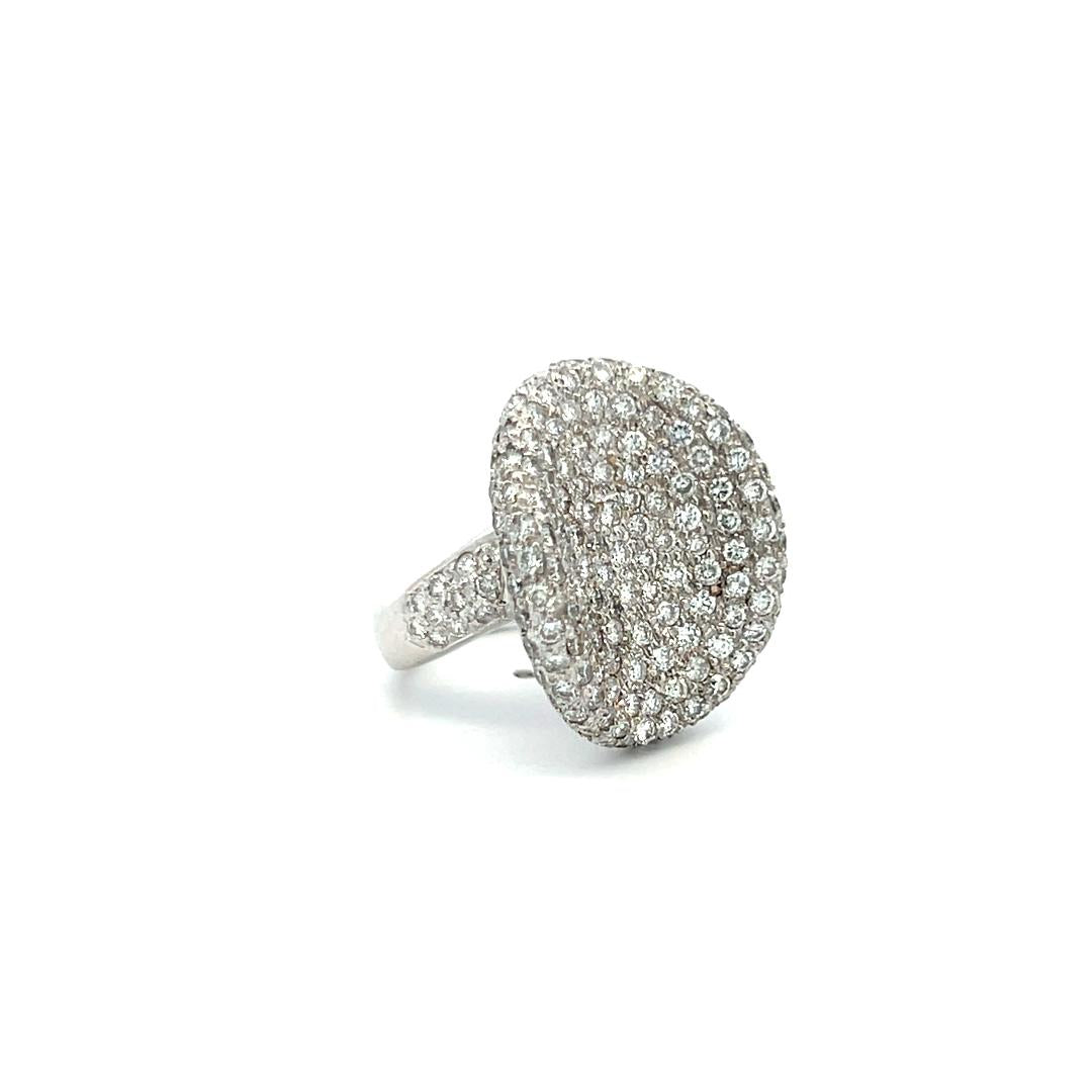 4.00 Carat Round Brilliant I VS Diamond 18 Karat White Gold Cocktail Ring