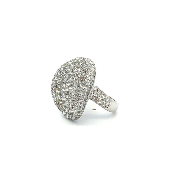 4.00 Carat Round Brilliant I VS Diamond 18 Karat White Gold Cocktail Ring
