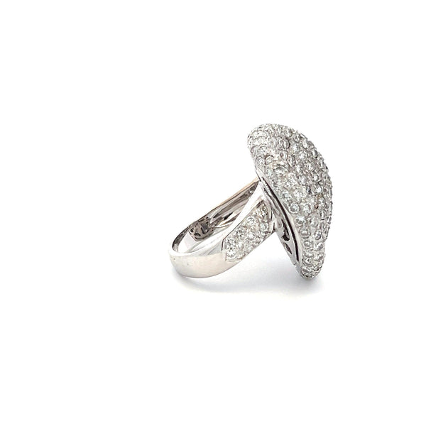 4.00 Carat Round Brilliant I VS Diamond 18 Karat White Gold Cocktail Ring