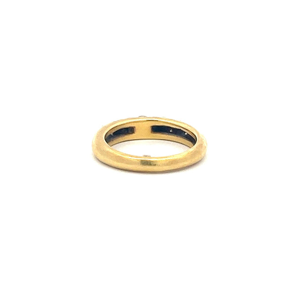 0.37 Carat Round Brilliant H SI Diamond 18 Karat Yellow Gold Band Ring
