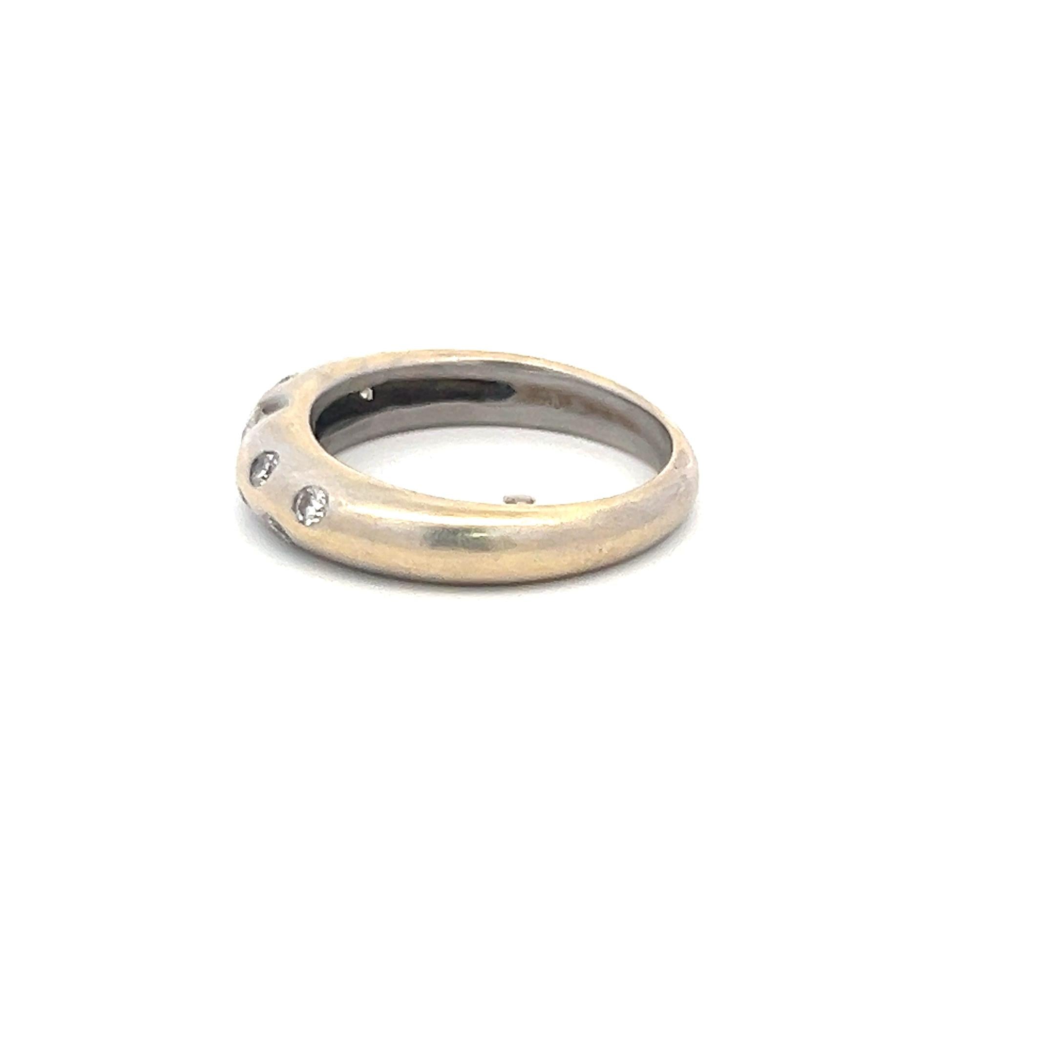 0.37 Carat Round Brilliant H SI Diamond 18 Karat White Gold Band Ring