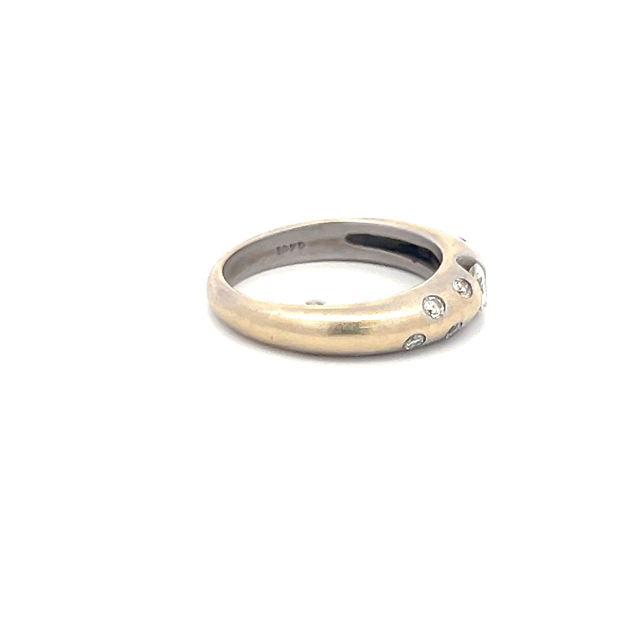 0.37 Carat Round Brilliant H SI Diamond 18 Karat White Gold Band Ring