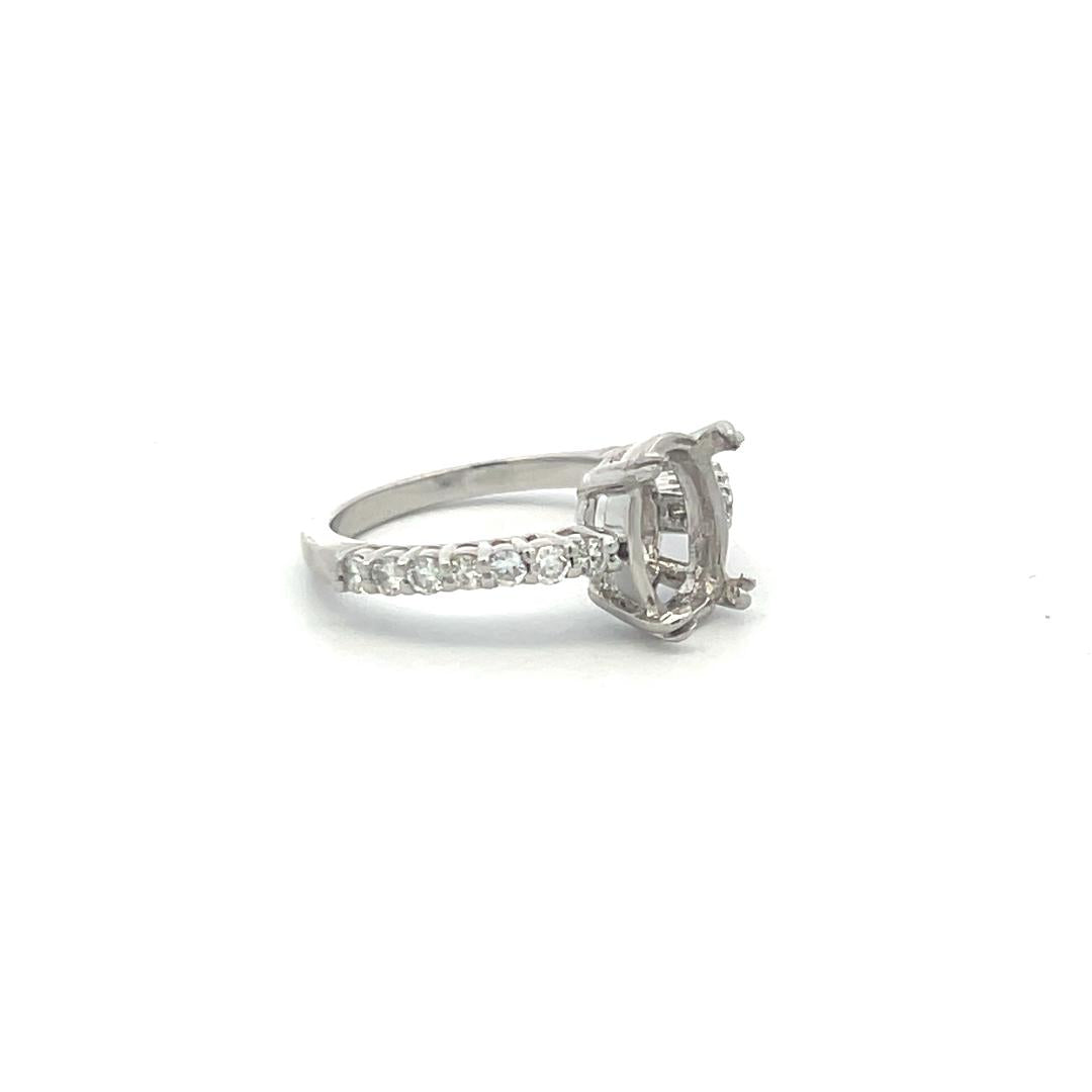 0.30 Carat Round Brilliant H VS Diamond Platinum Semi Mount Ring