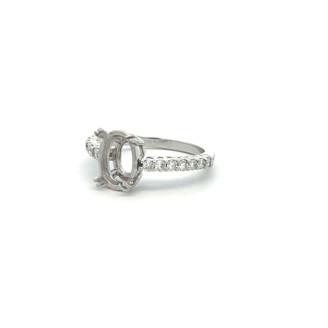 0.30 Carat Round Brilliant H VS Diamond Platinum Semi Mount Ring