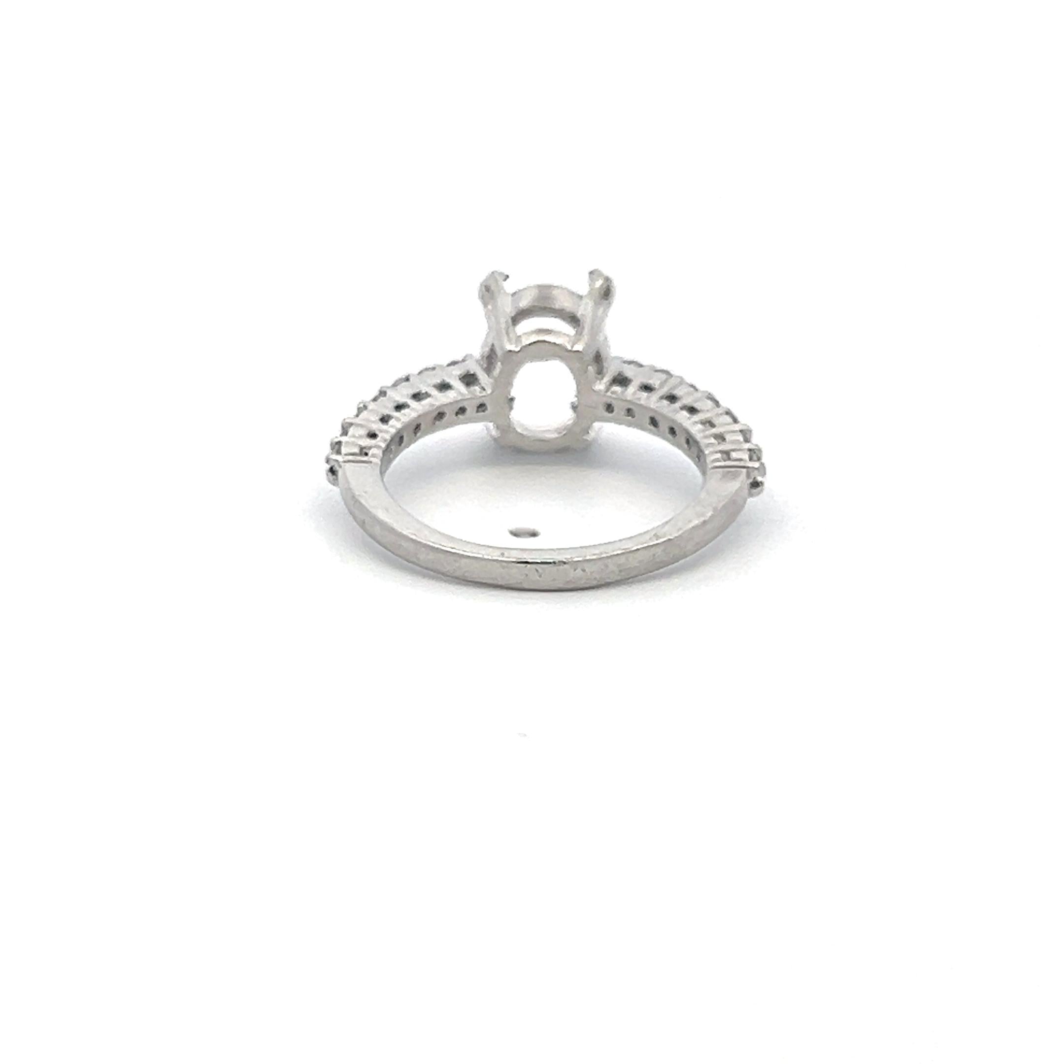 0.30 Carat Round Brilliant H VS Diamond Platinum Semi Mount Ring