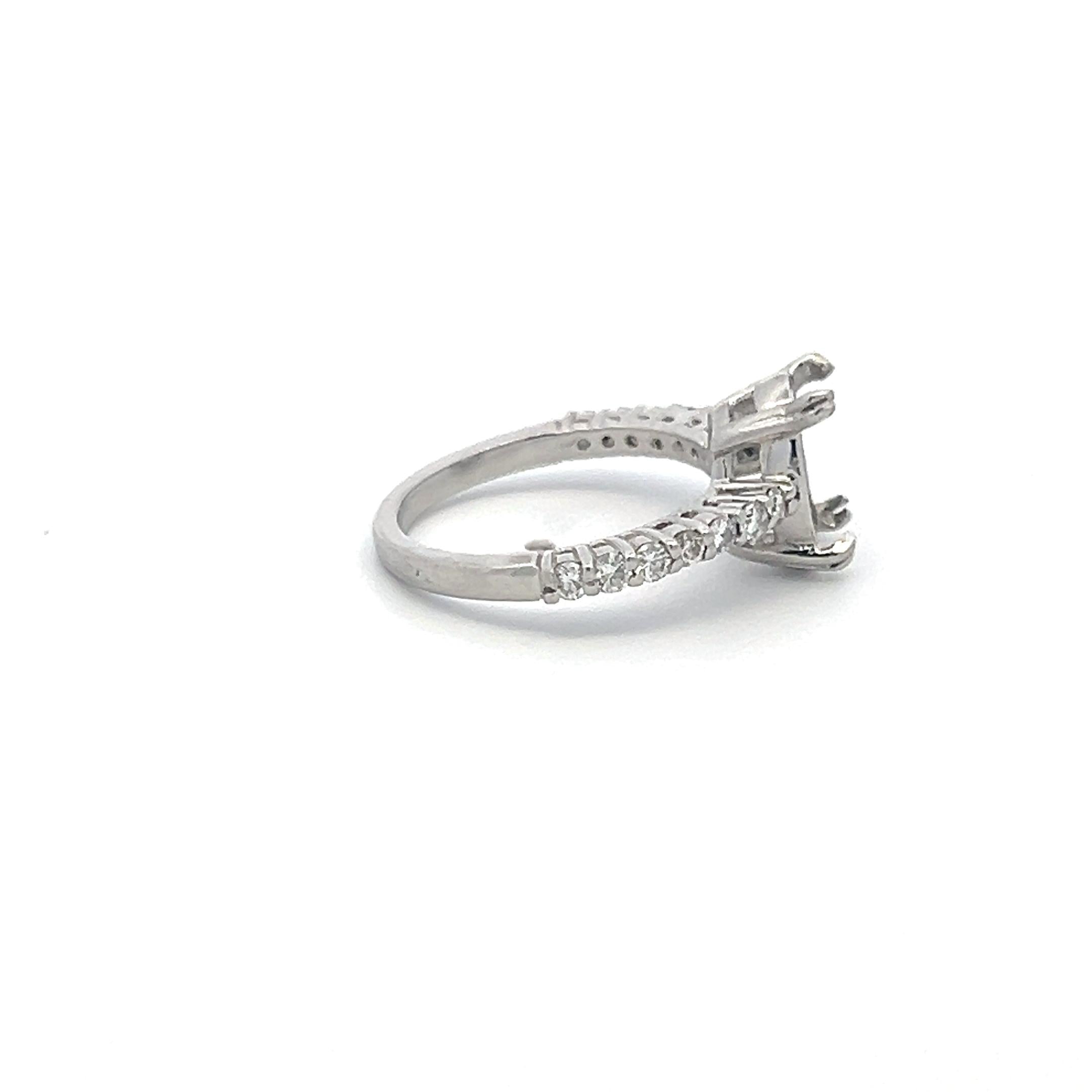 0.30 Carat Round Brilliant H VS Diamond Platinum Semi Mount Ring