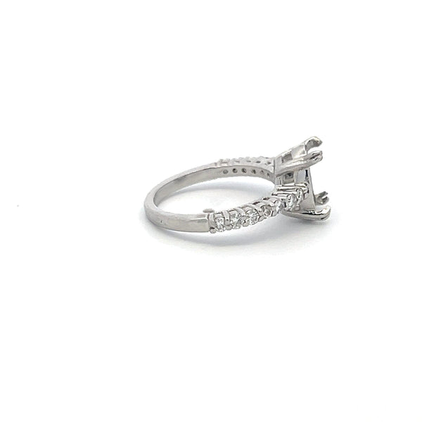 0.30 Carat Round Brilliant H VS Diamond Platinum Semi Mount Ring