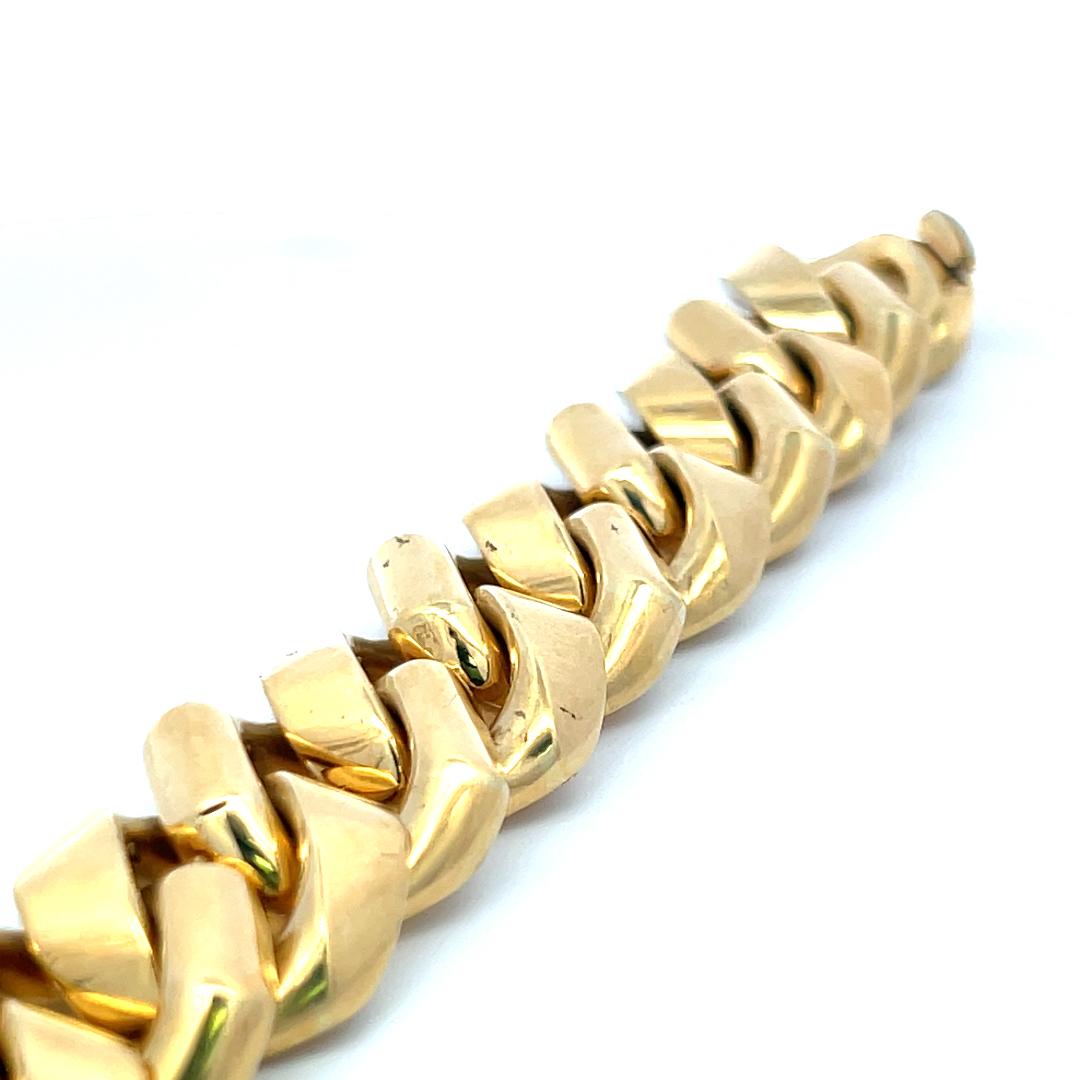 Vintage Cuban 99.70 Grams 18 Karat Yellow Gold Link Bracelet