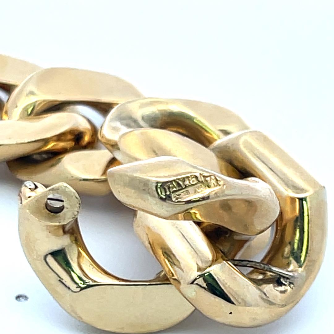 Vintage Cuban 99.70 Grams 18 Karat Yellow Gold Link Bracelet