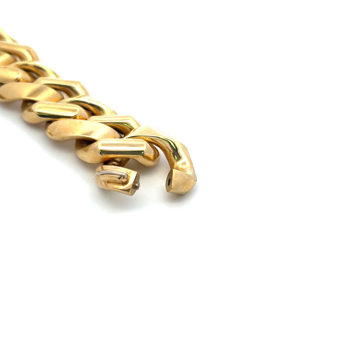 Vintage Cuban 99.70 Grams 18 Karat Yellow Gold Link Bracelet