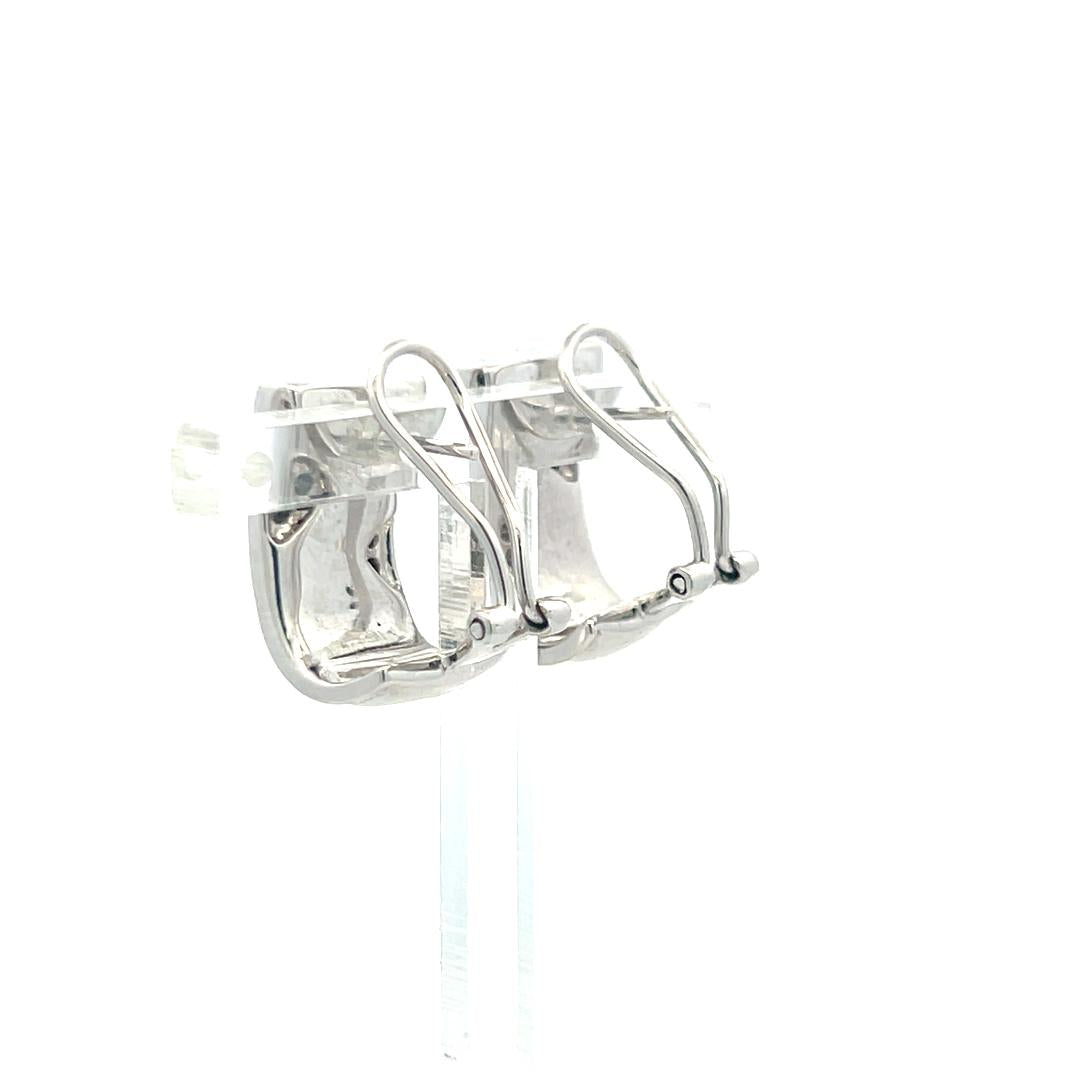 0.40 Carat Round Brilliant Diamond 14K White Gold Bangle Bracelet and Earrings