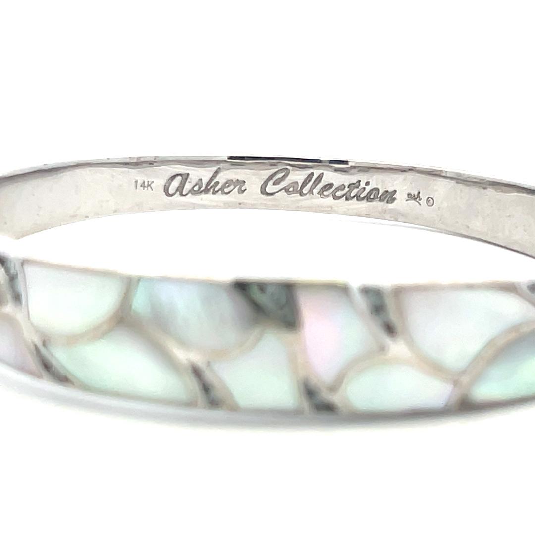 0.40 Carat Round Brilliant Diamond 14K White Gold Bangle Bracelet and Earrings
