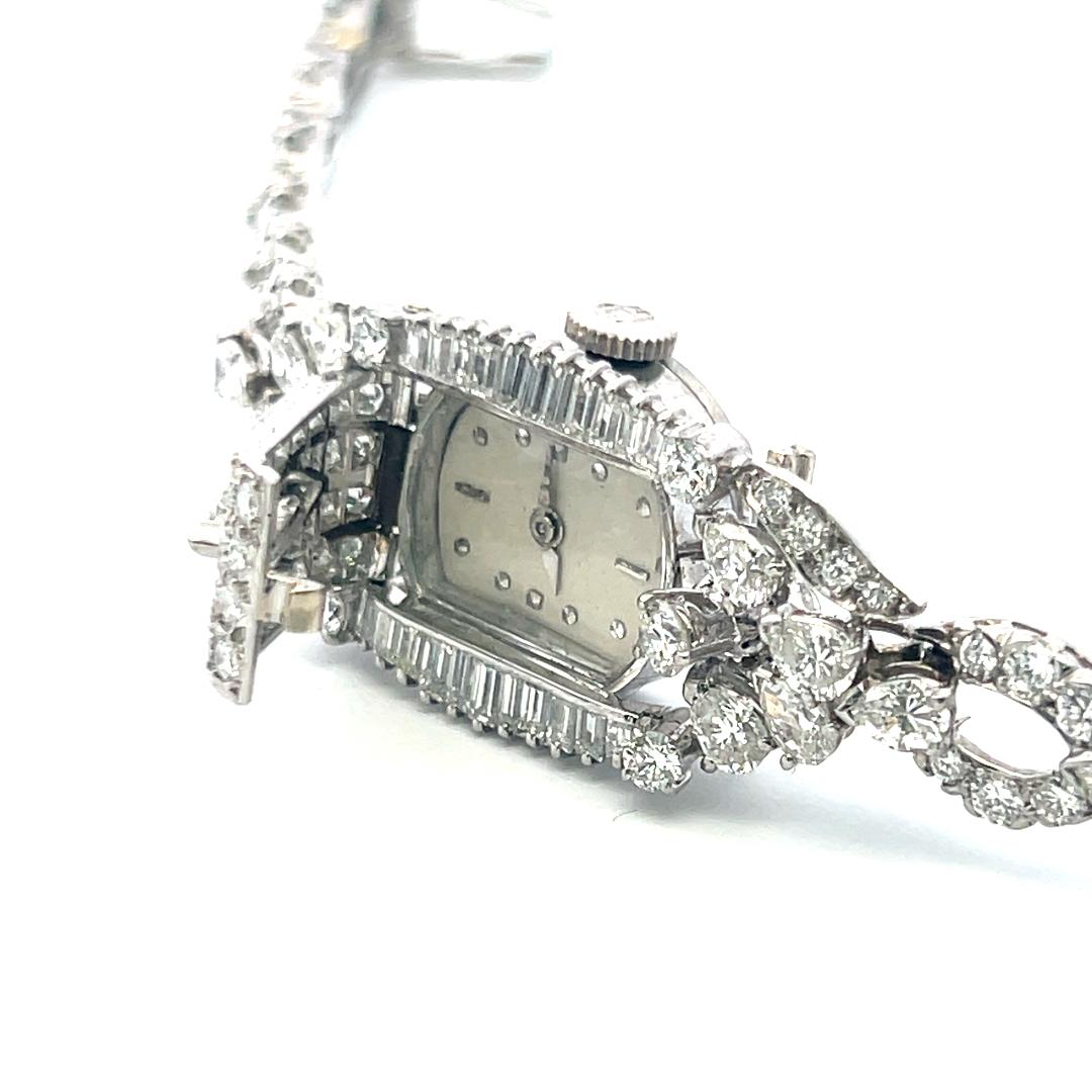 6.70 Carat Round Marquis and Pear Shape Diamond Platinum Bracelet Watch