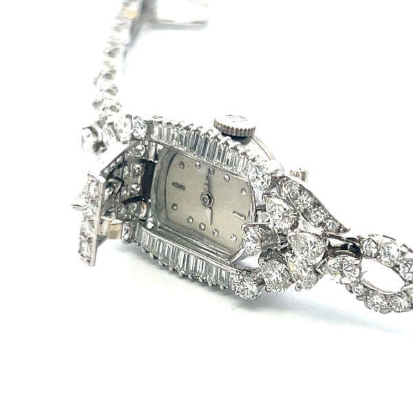 6.70 Carat Round Marquis and Pear Shape Diamond Platinum Bracelet Watch