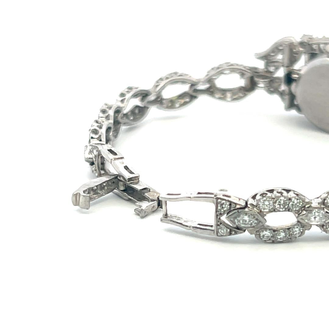 6.70 Carat Round Marquis and Pear Shape Diamond Platinum Bracelet Watch