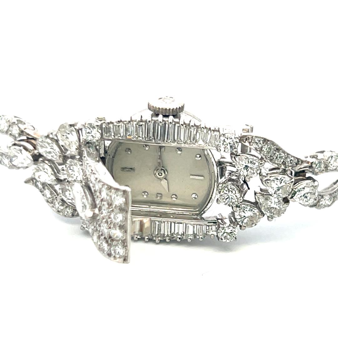 6.70 Carat Round Marquis and Pear Shape Diamond Platinum Bracelet Watch