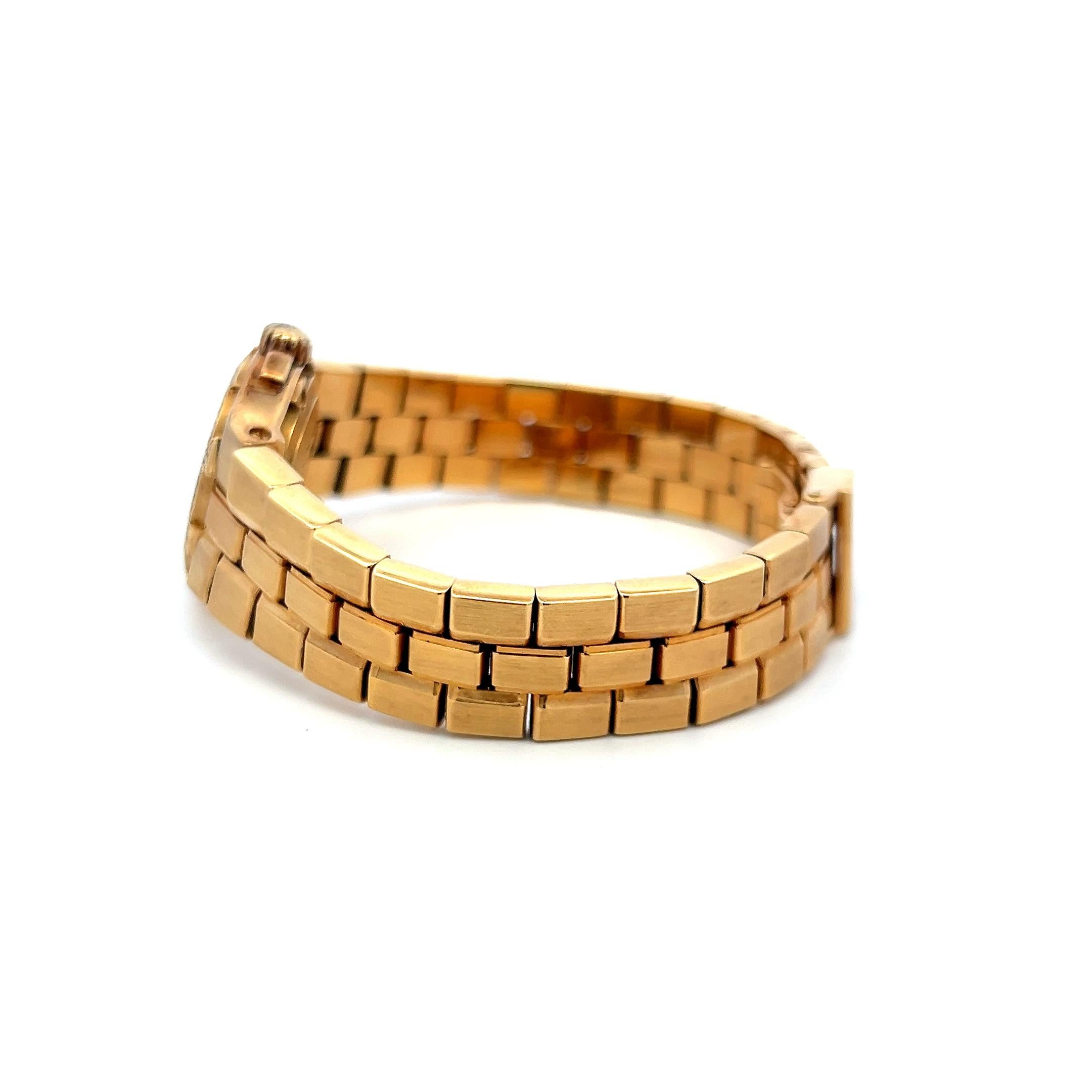 Vacheron Consta 0.32 Carat Round Diamond 18 Karat Yellow Gold Wrist Watch