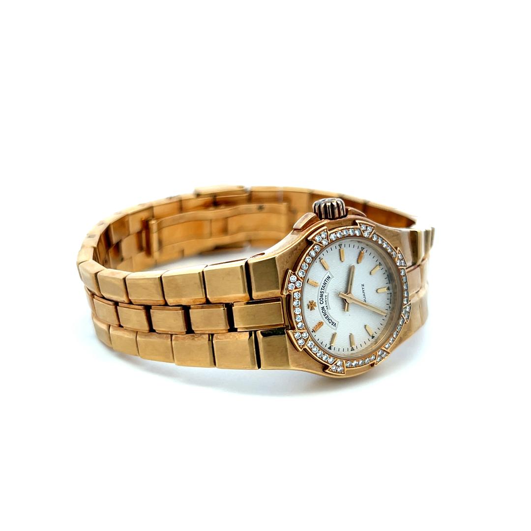 Vacheron Consta 0.32 Carat Round Diamond 18 Karat Yellow Gold Wrist Watch